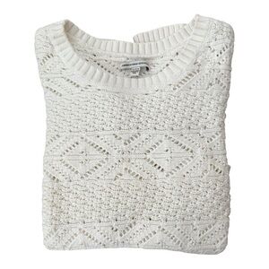 American Eagle Women's White Knit Sweater Juniors Size: Med